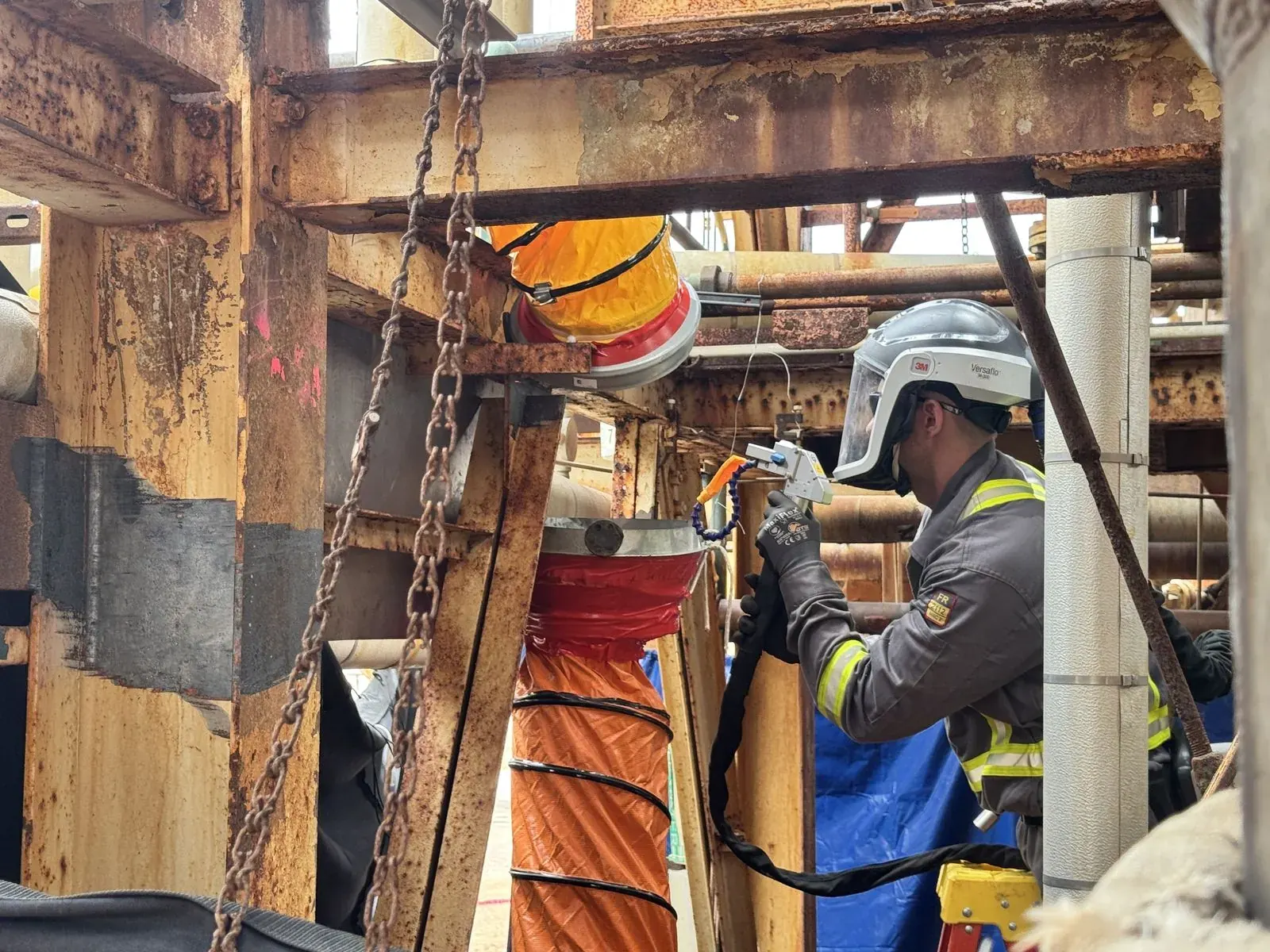 Lead Paint Removal at Industrial Plant — During / After